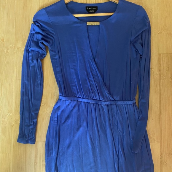 bebe Dresses & Skirts - Bebe long sleeve blue mini dress